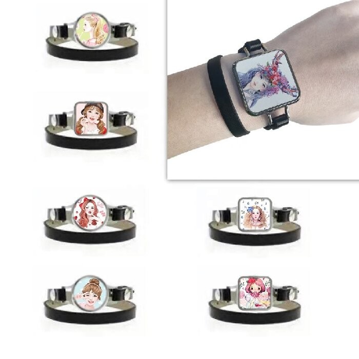 DIY Leather Strap Bracelet Sublimation Blanks Floating Locket Bracelet