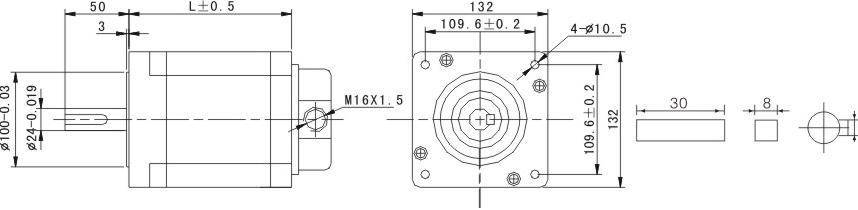 28N.m 1.2Degree 215mm Length 4.0A Hybrid stepper motor