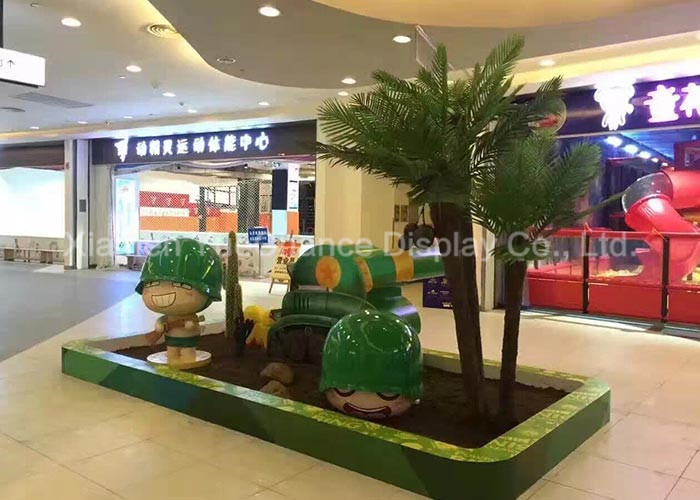 Soldier Shape Life Size Cartoon Statues , Custom Fiberglass Statues Green Color