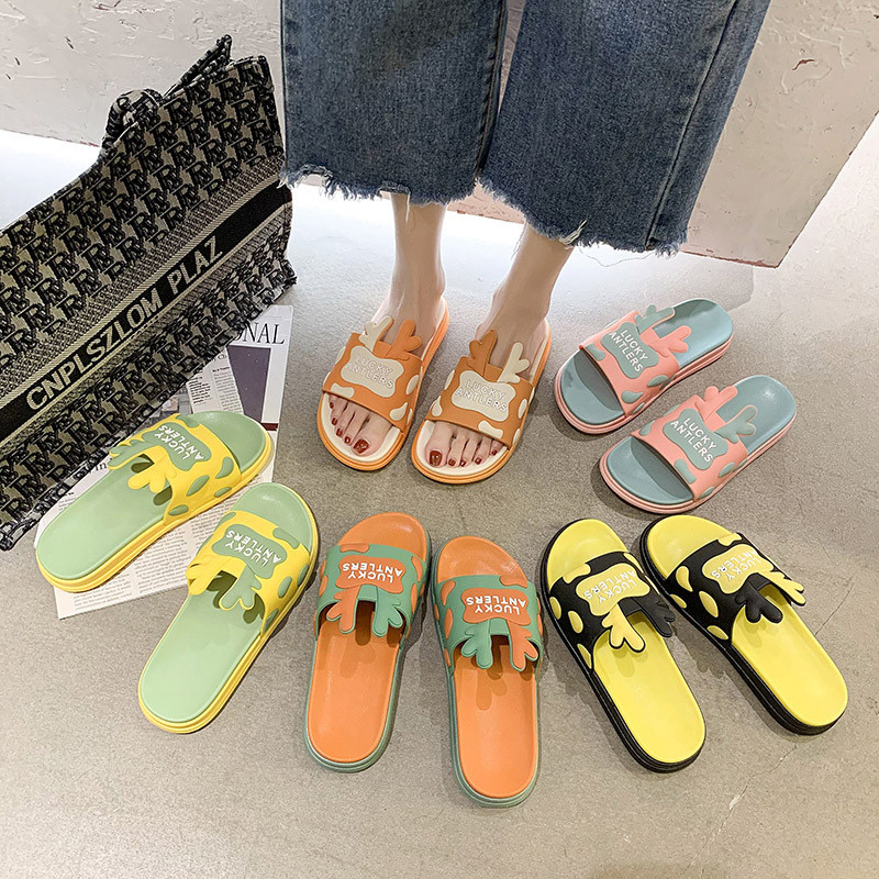 Summer Cute Animal Elk PVC Bedroom Slipper For Kids