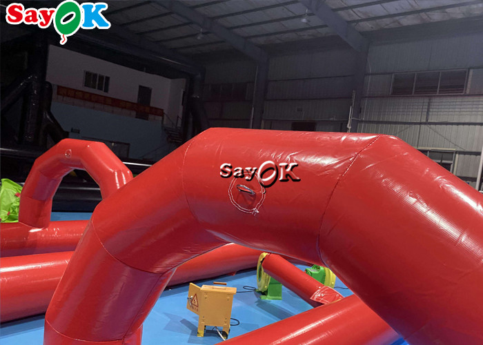 Outdoors Water Inflatable Slides PVC Tarpaulin Inflatable Water Slide Tiled On Flat Ground 60x2m
