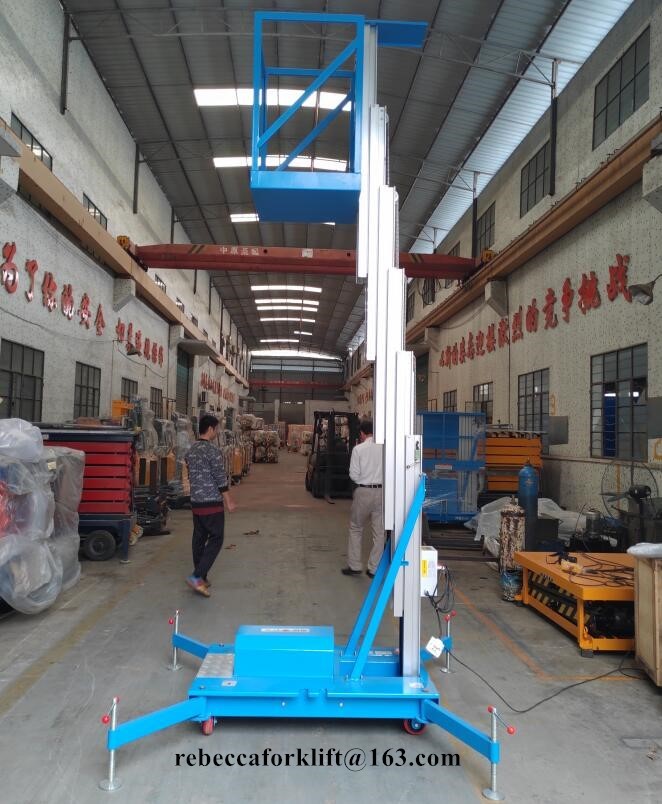 Aluminum Single Mast Aerial Work Platform 125kg 6m With Overload Safety Protection