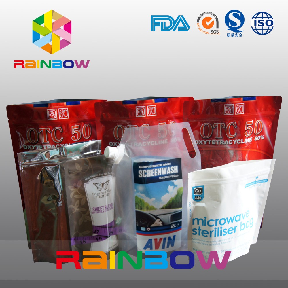 Custom Vertival And Resealable Aluminium Foil Packaging Bag With Clear Window For Capsules