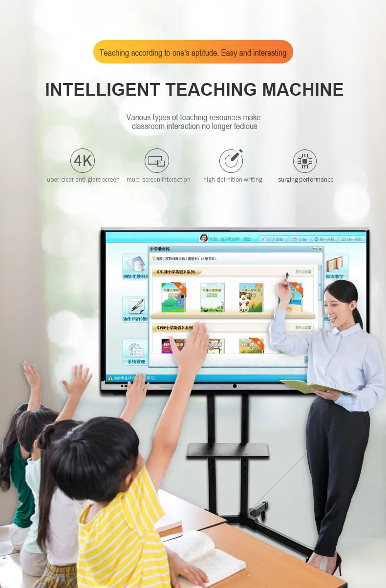 HD Display Electronic Interactive Whiteboard Smart Board Multifunction Self Service Terminal