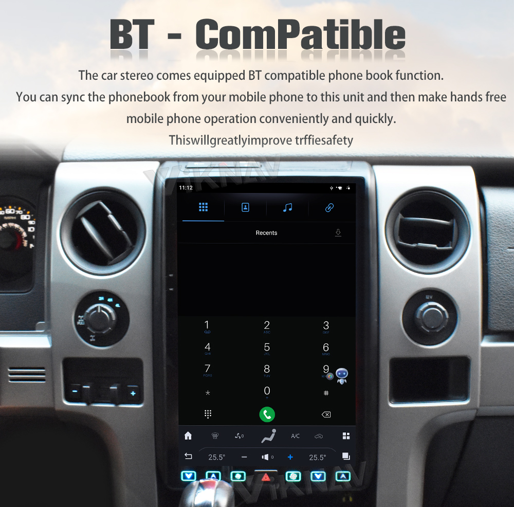 Viknav Car Radio For Ford F150 (2009-2012) 14.4 inch Wireless CarPlay Touch Screen Stereo Head Unit