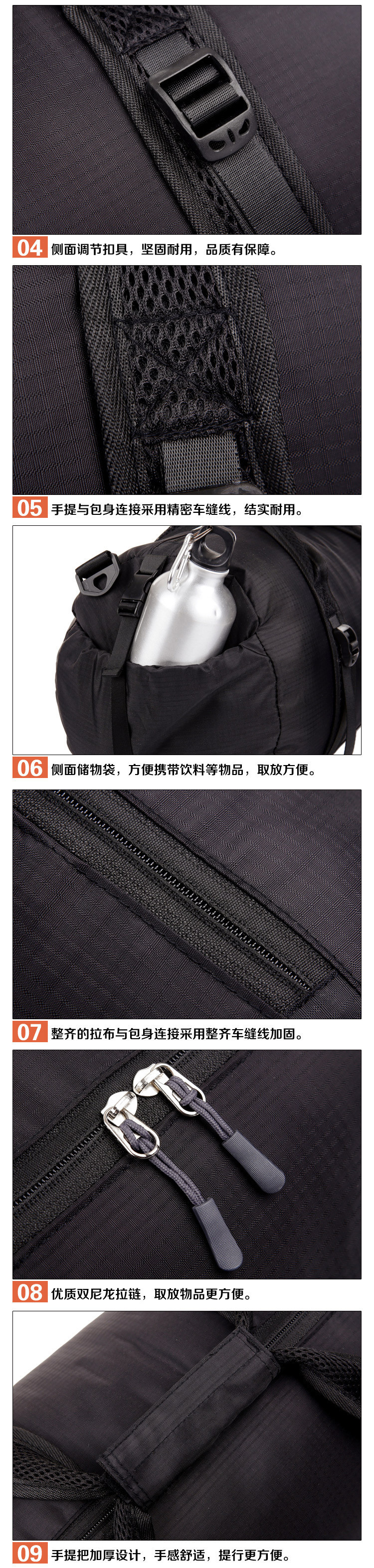 Portable Foldable Duffel Overnight Bag Cylinder Wet Dry Gym Sport Crossbody Travel Weekender