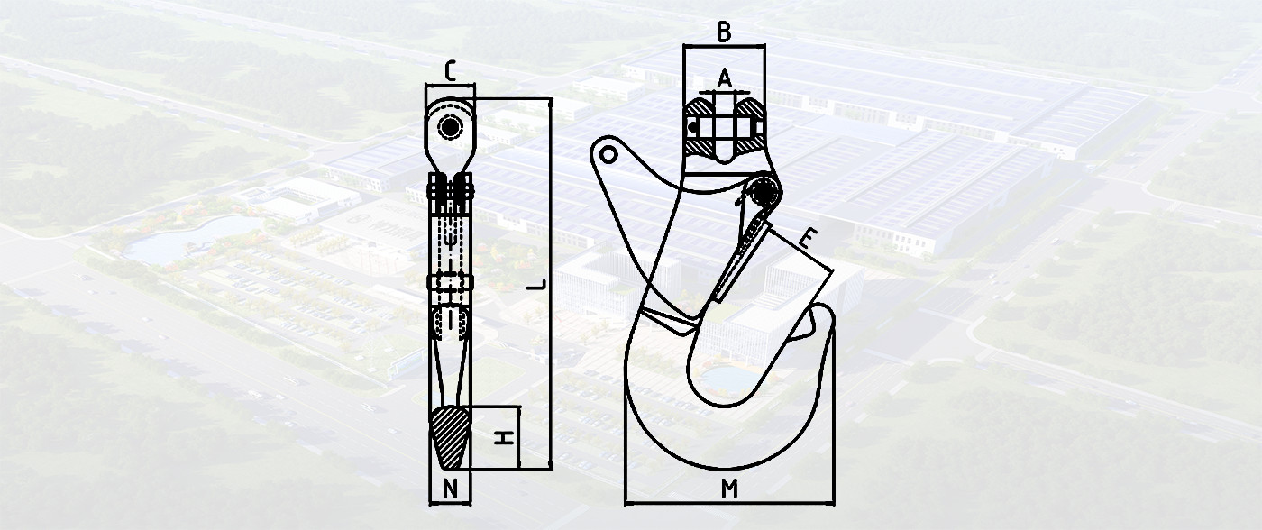 SLR851-KB TYPE CLEVIS CONTAINER HOOK