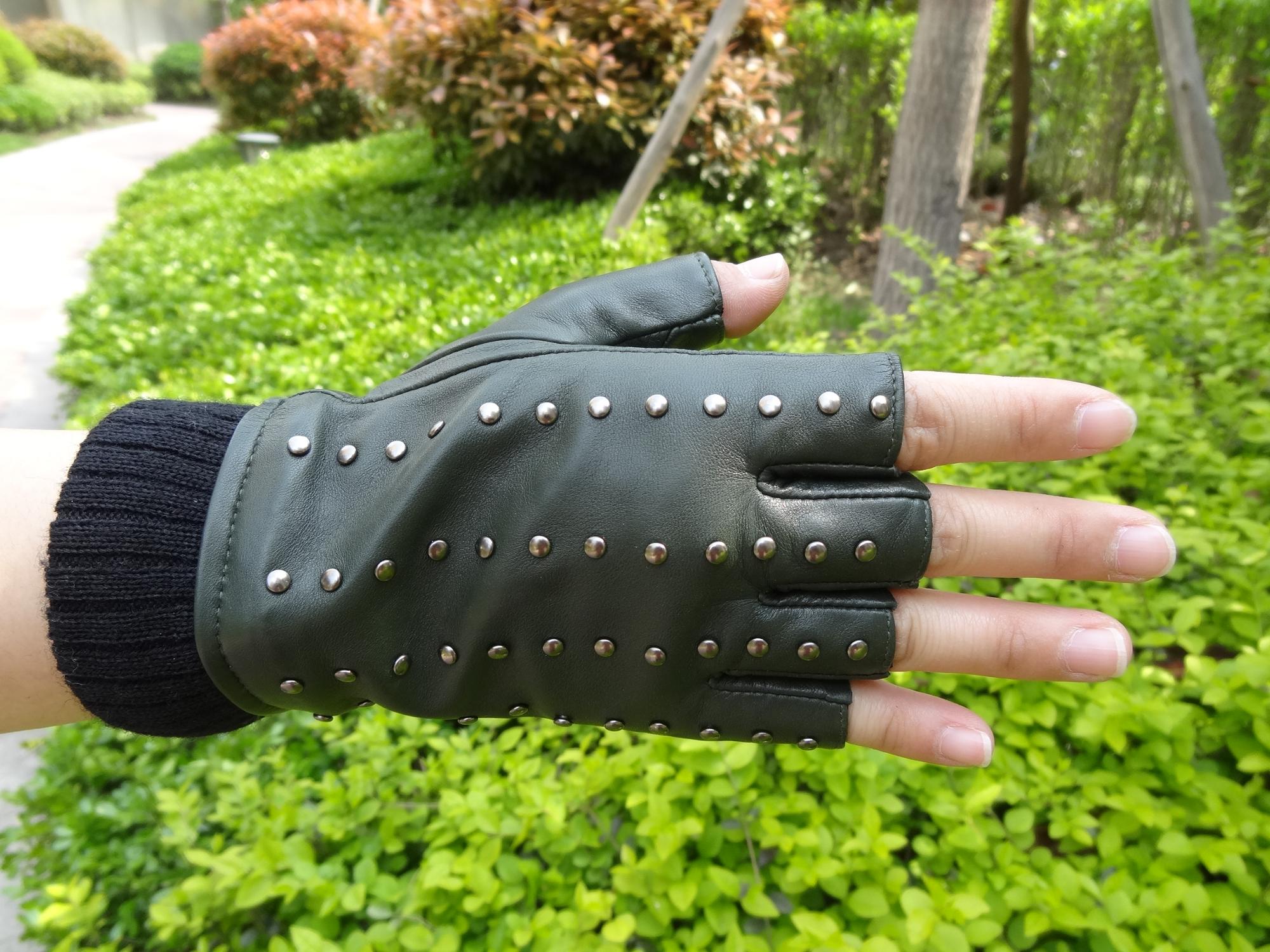 sheepskin leather gloves rivet kids sheepskin leather gloves