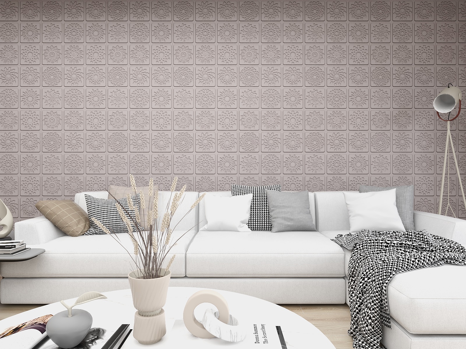 Household 3D PE Foam Wallpaper Brown Blue Yellow 3D Foam Wallpaper Waterproof