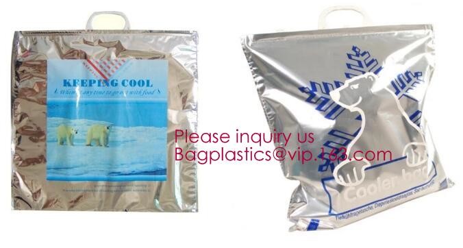 Aluminum Foil Cooler Bag Thermal Bag for Fruit Chocolate Frozen Food Delivery,Cooler Bag 4inches, 6inchs, 8inchs, 10inch