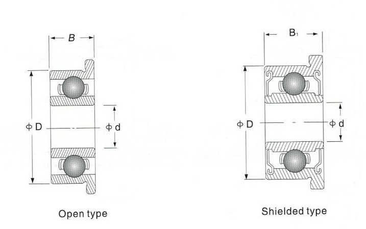 ABEC-1 Precision Single Row Flange Deep Groove Ball Bearings MF104ZZ 4x10x4 mm List