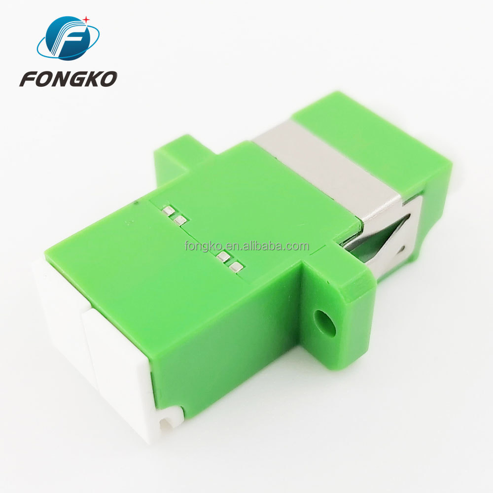 Duplex Single Mode Fiber Optic Adapter With Flange LC APC