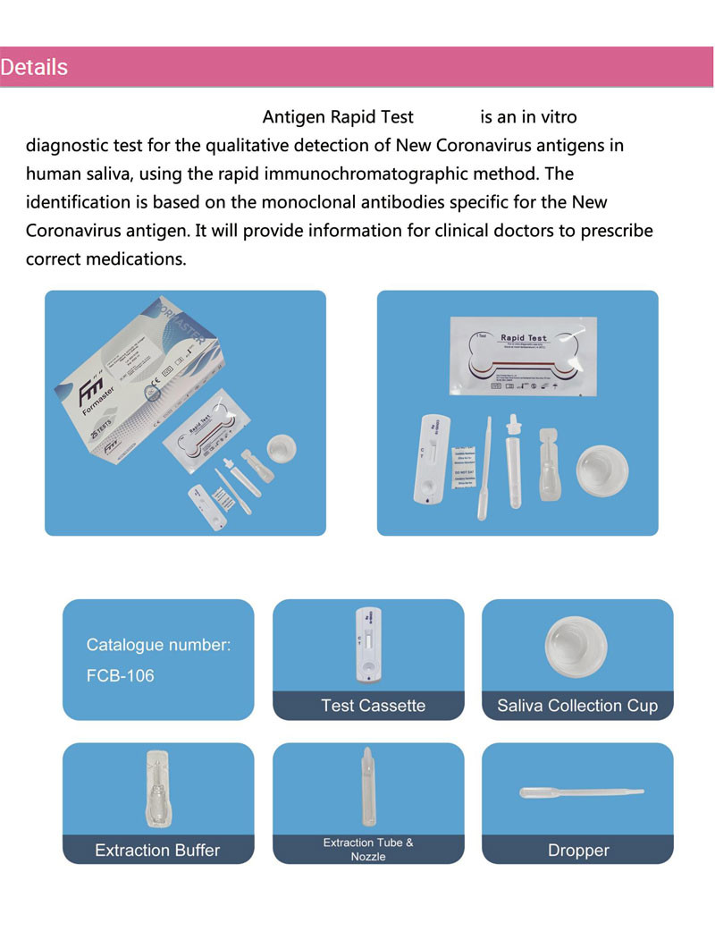 OEM Saliva Nasal Swab Kevalidan Rapid Test Kit