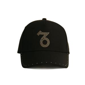 China Rhinestone Logo Small Baseball Cap / New Style Women Black Cotton Twill Cap Hat on sale