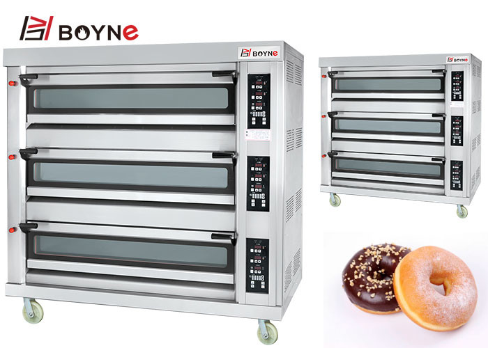 Industrial Commercial Kitchen Oven Double Deck Four Trays Gas Oven Baking Equipment