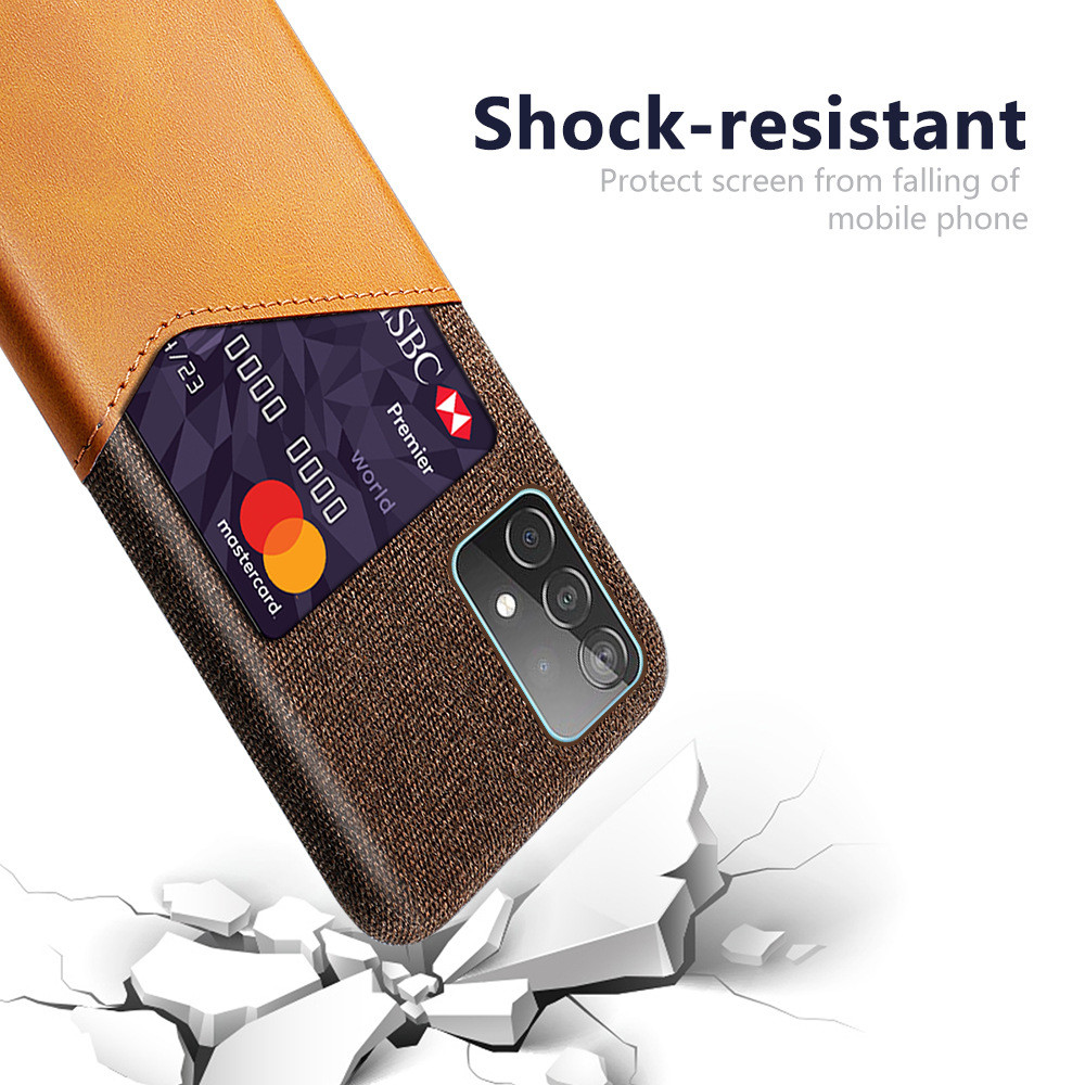 Scratch Proof Card Holder Mobile Cover , PU Leather Fall Protection Phone Case For Samsung