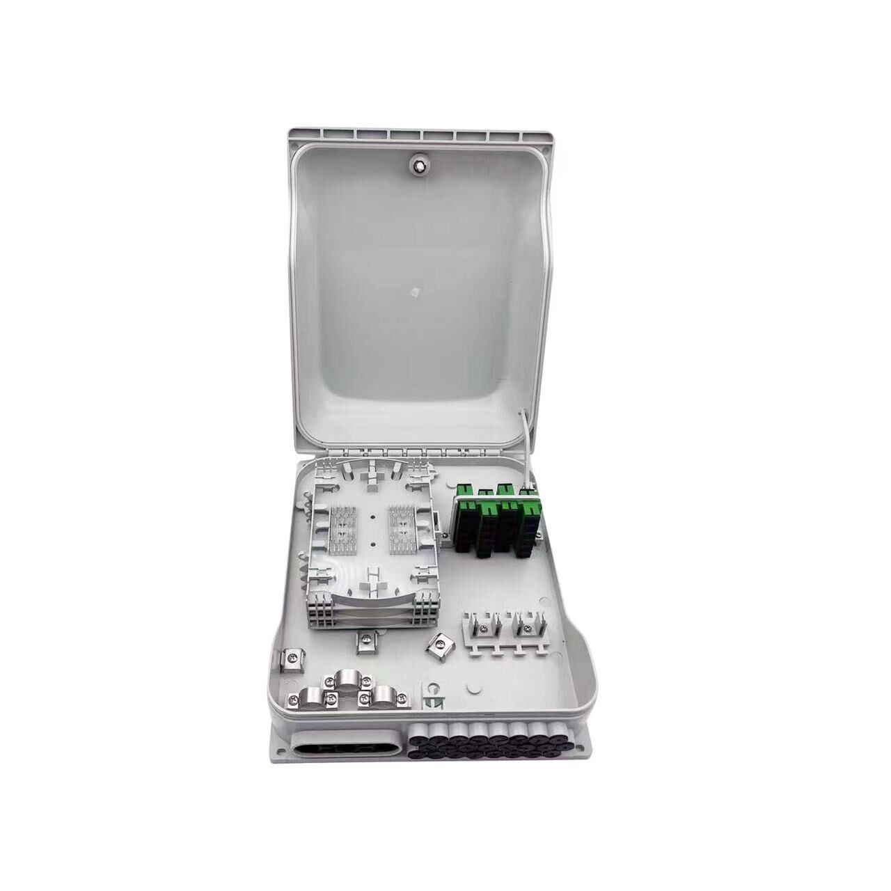 JUNPU 24 core FTTH Fiber optic Distribution Box PC+ABS material IP65