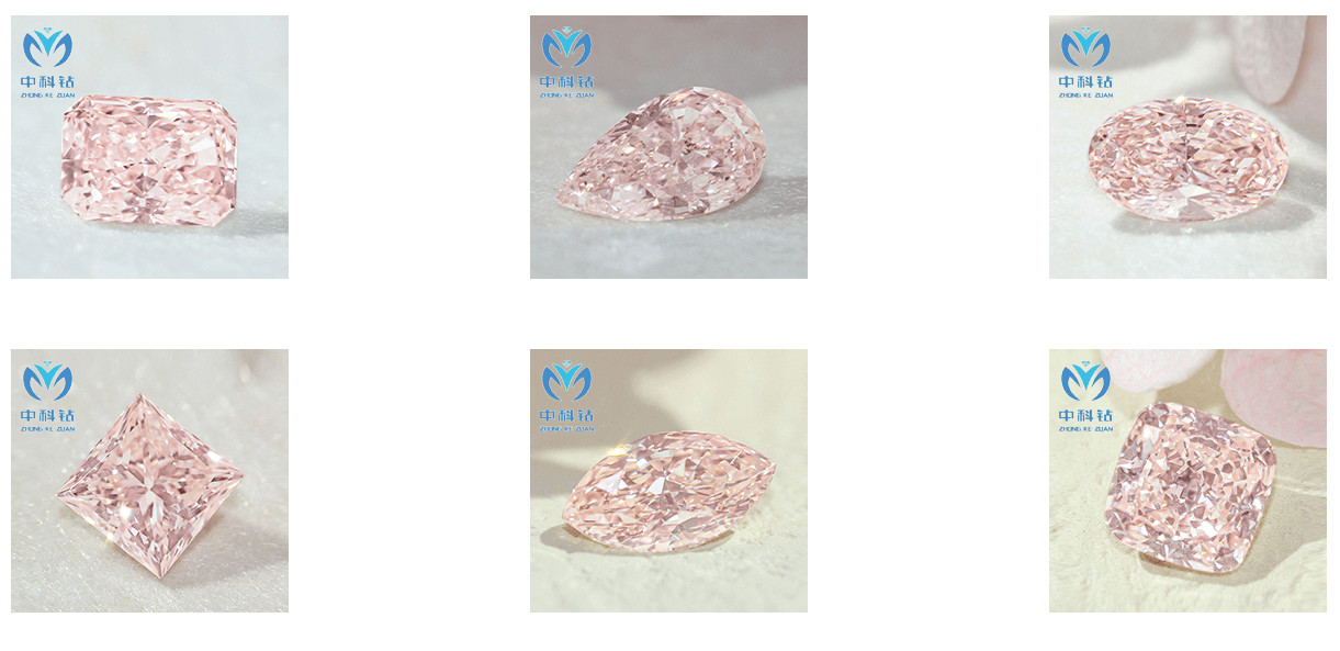 Artificial Lab Grown Pink CVD Diamonds Radiant Shape 1.5ct-1.99ct
