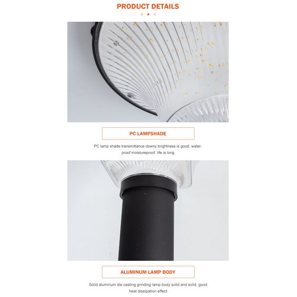 Waterproof Outdoor LED Solar Garden Light 6500K 3000K 4000K 1200 Lm/W 8W