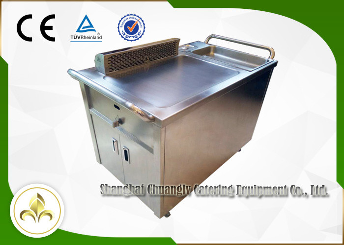 Custom BBQ Mobile Kitchen Teppanyaki Grill With Exhaust / Fume Precipitator