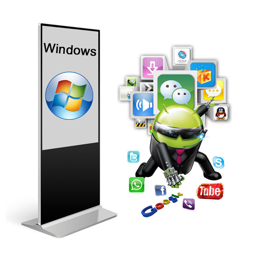 Free Standing Digital Signage Touch Screen 65inch LCD Display High Brightness Tft Lcd Display