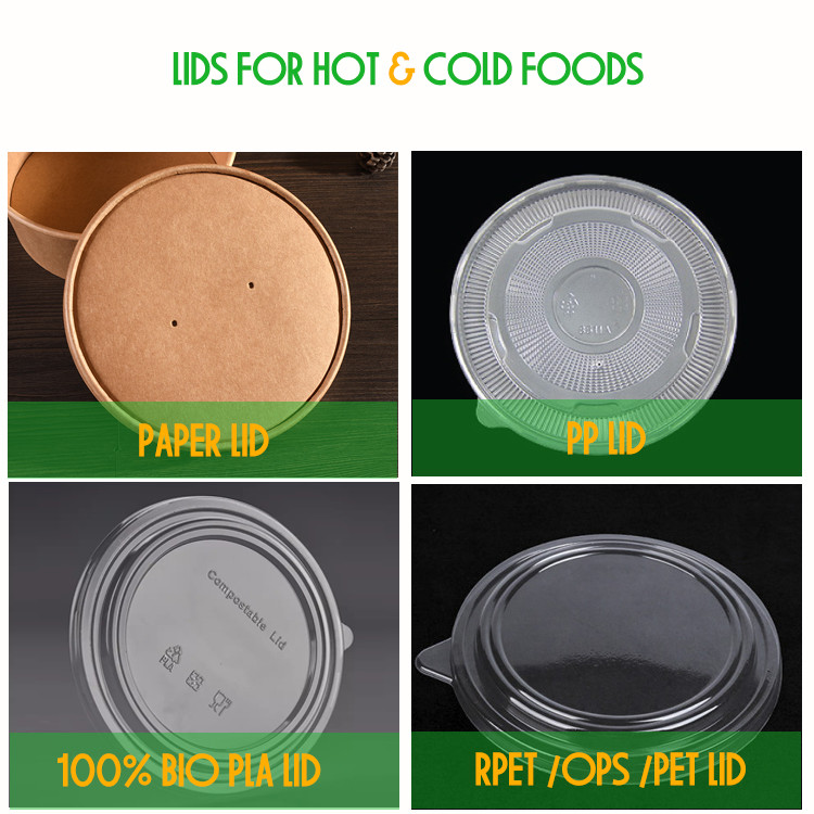 Eco Friendly Kraft Disposable Food Storage Containers With Lids