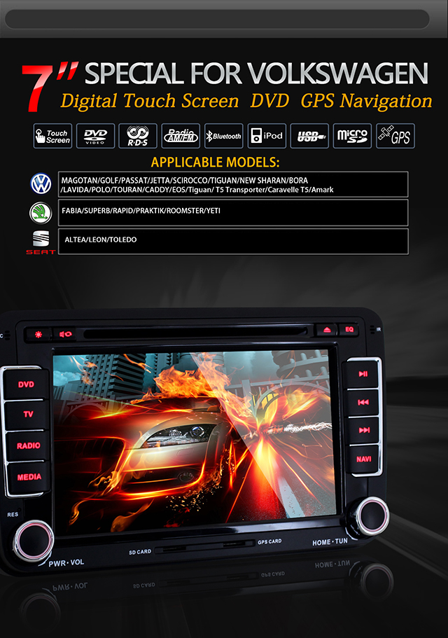Ouchuangbo Car Stereo DVD Player for Volkswagen Golf V /Golf VI /Tiguan Android 4.2 GPS Navi 3G Wifi Radio OCB-8813B