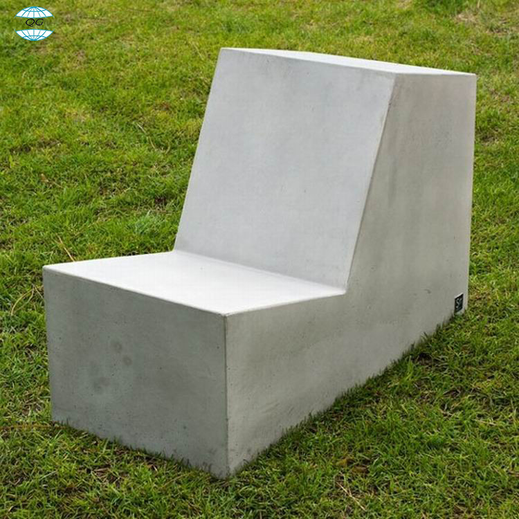 Outdoor GRC Concrete Seating Benches Public Park Concrete Cement Bench Seat