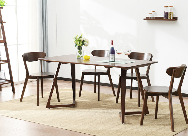 Commercial Custom Made Furniture Restaurant Table And Chairs Wooden Material