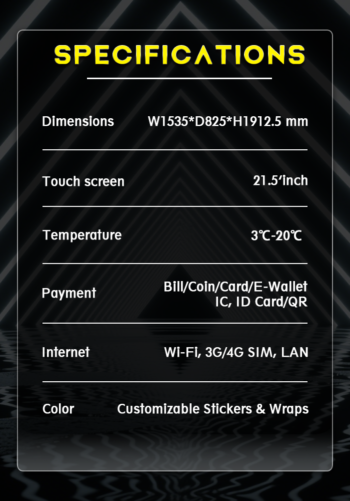 Durable Frozen Food Vending Machine with 21.5 Inch Touch Screen 24/7 Access and Wi-Fi 3G/4G SIM LAN Connectivity