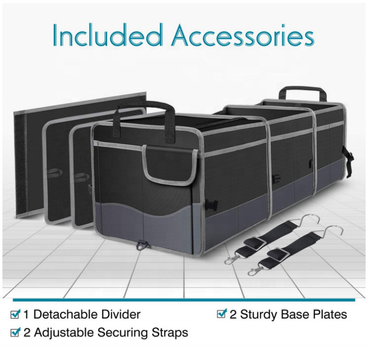Trunk Organizer Foldable Car Storage Boxes Car Storage Bag, Organizer Multi-Compartment Collapsible Trunk storage