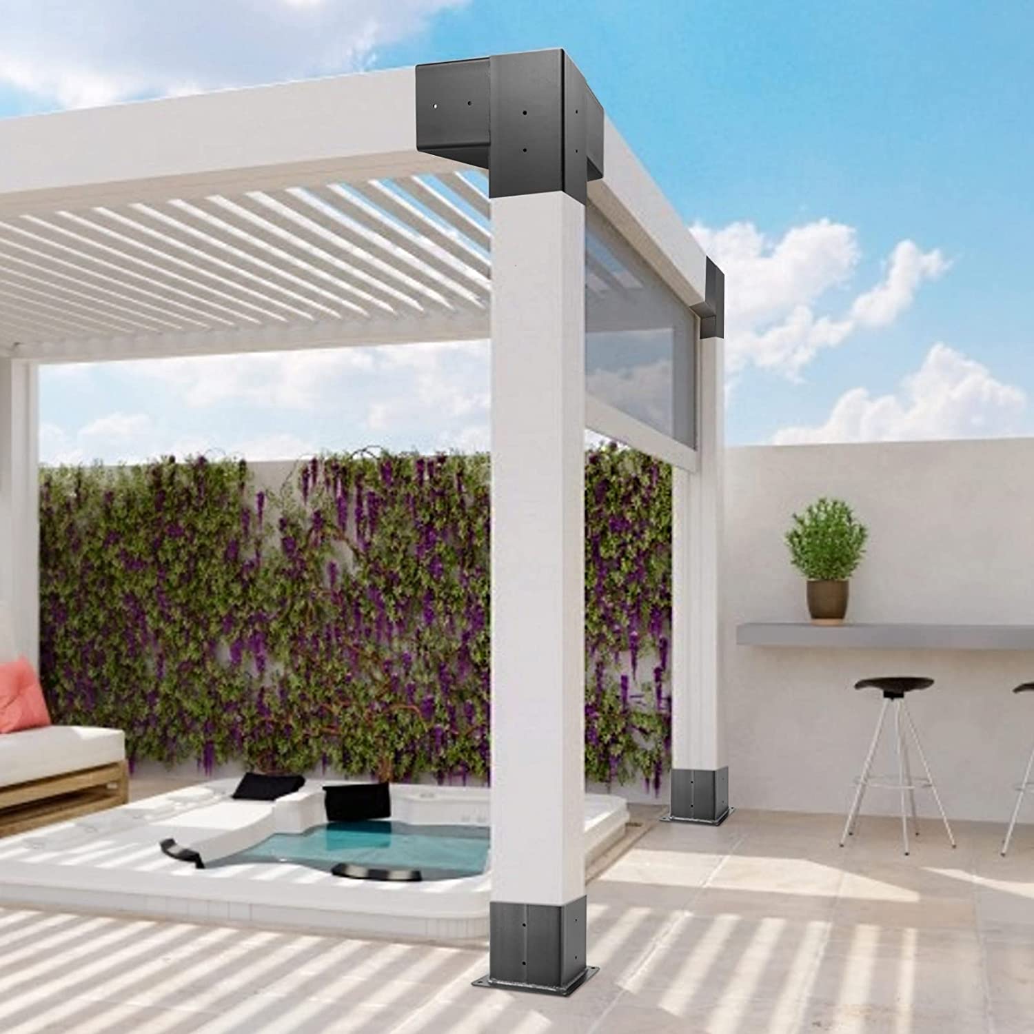 4x4 Or 6x6 Lumber Pergola Kit With 3-Way Extension Bracket Sample Offered