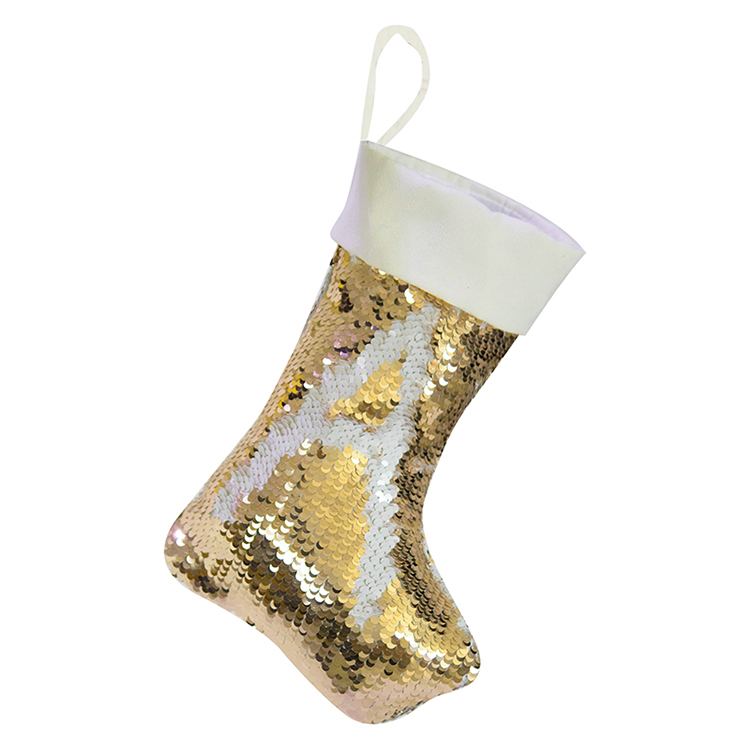 Sublimation Custom Printing Christmas Decoration Flip Sequins Sock hanging christmas socks