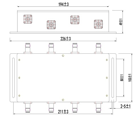 Hybrid Combiner 4 in 4 out 698-4000MHz Nex10 5g Das/Ibs