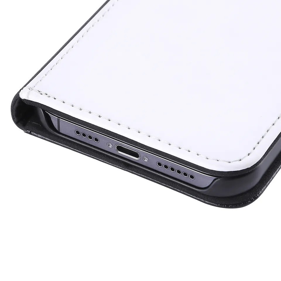Sublimation Flip Wallet Leather Phone Cases For IPhone 16 15 14 Shockproof And Pure Color Design Style