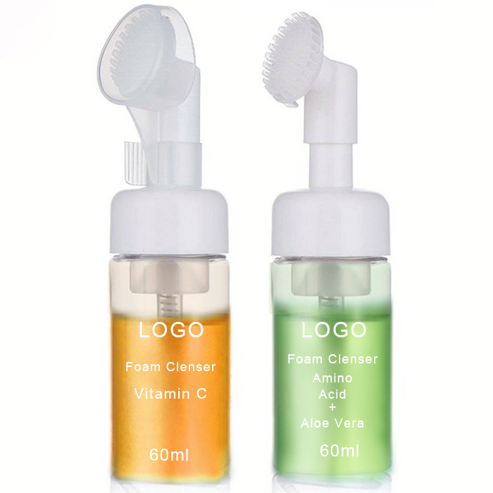 Facial Cleanser Foam Exfoliating Cleansing Mousse Pore Moisture Skin Care Washing Mousse Cleanser with Brush