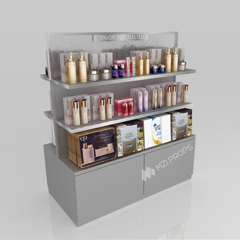 GDR11-ZD01-A Retail Store Display with LED Light Strips and Gray Glass for Mall Boutiques