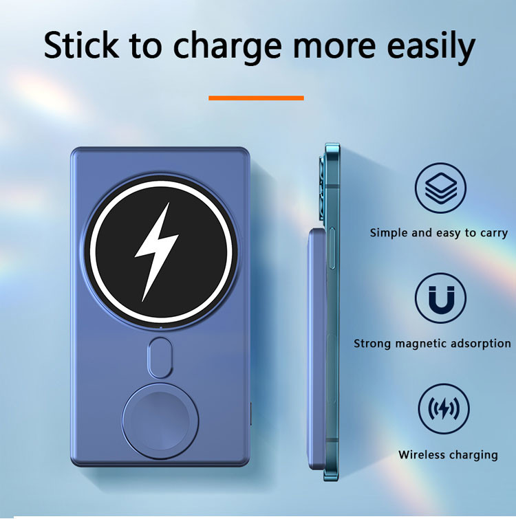 3 In 1 Power Bank 5000mah Qi Portable Wireless Charger For Iwatch
