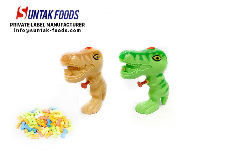 Novelty Toy Candy Dinosaur Water Gun With Sweet Compress Candy For Children