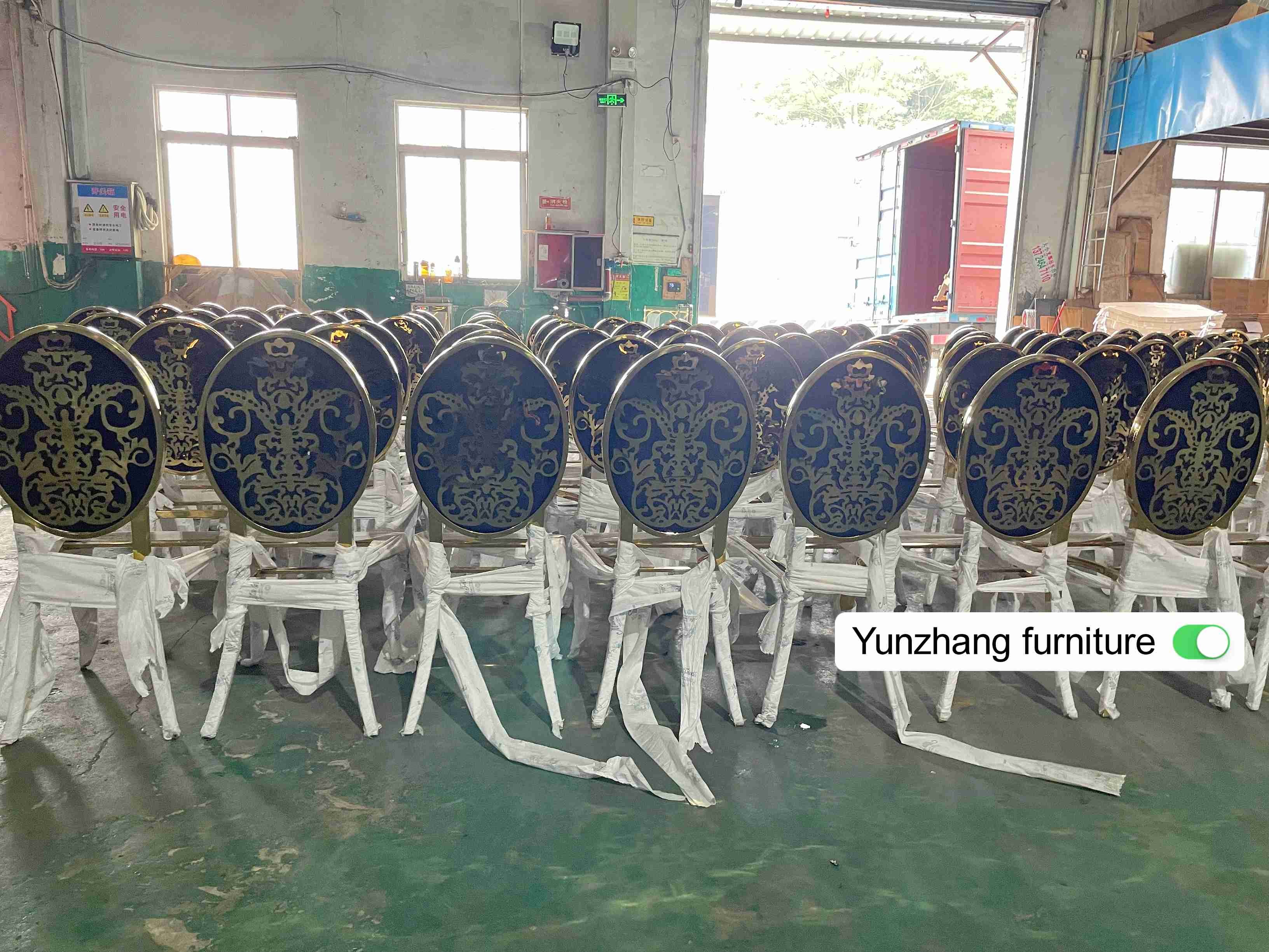 Traditional Stainless Steel Stackable Event Chairs Round Back Rental W50xD65xH92cm