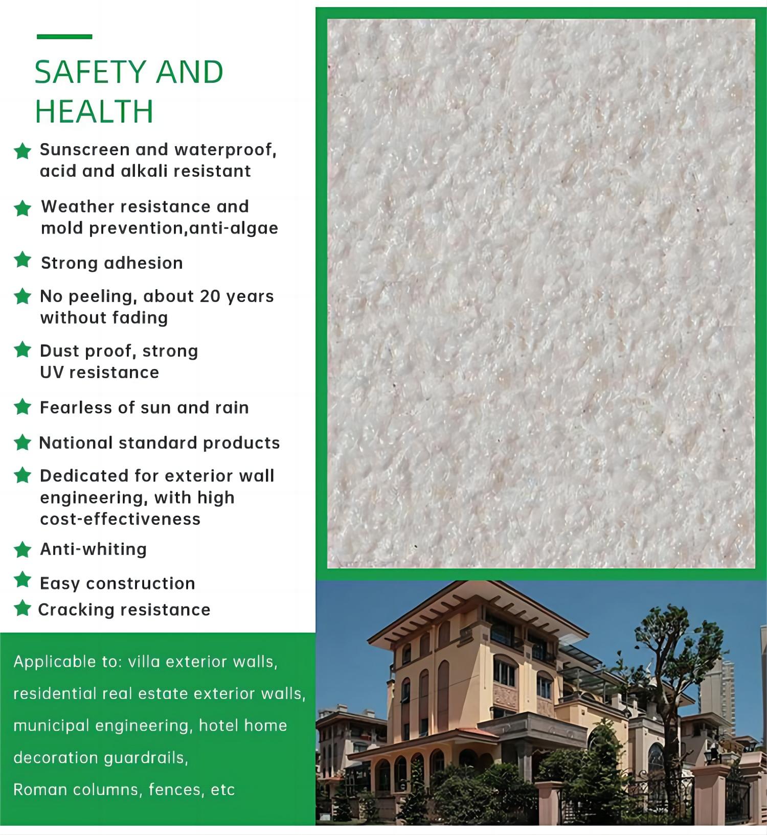 20KG/BUCKET Natural Stone Textured Paint High Adhesion Coating for Outside Wall Paint