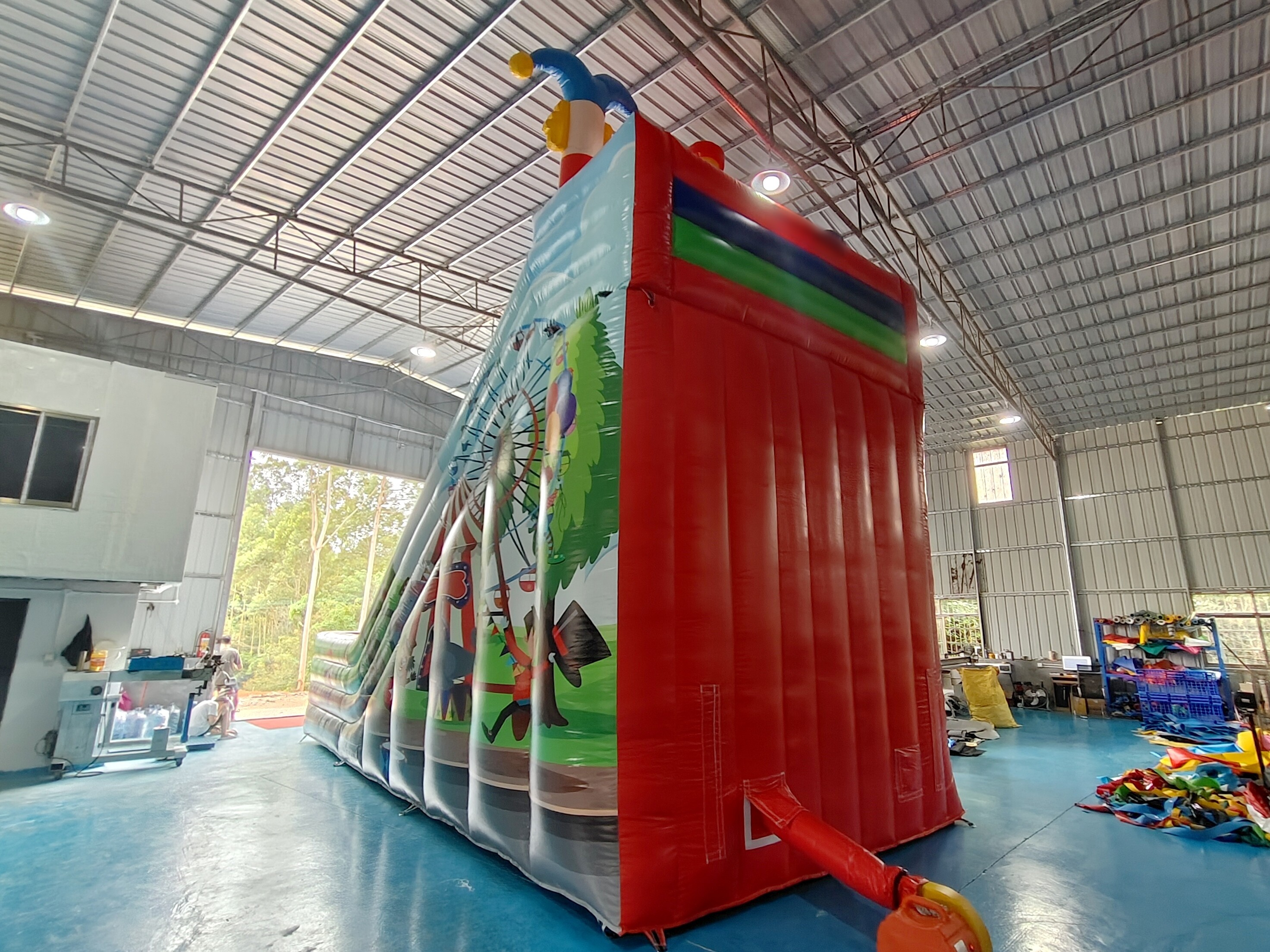 Commercial Digital Printing Inflatable Big Slides Clown Circus Printing Inflatable Slides Castle For Outdoor For Kids