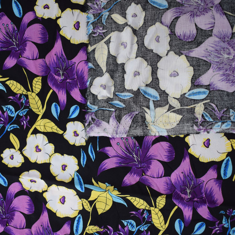 Customized Tops Blouses Soft Rayon Print Floral Knit Twill Viscose Fabric