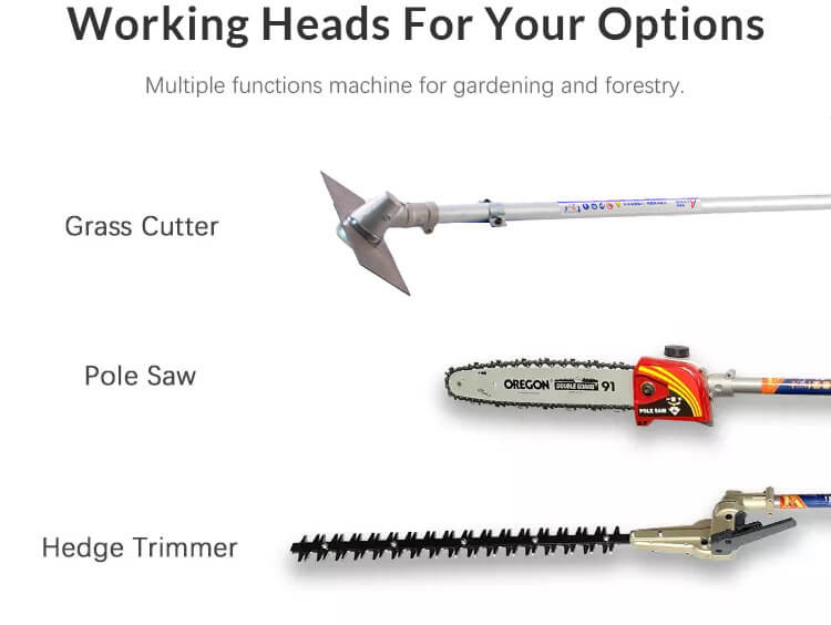Gasoline Long Pole Chainsaw 25.4cc Long Reach Hedge Trimmer