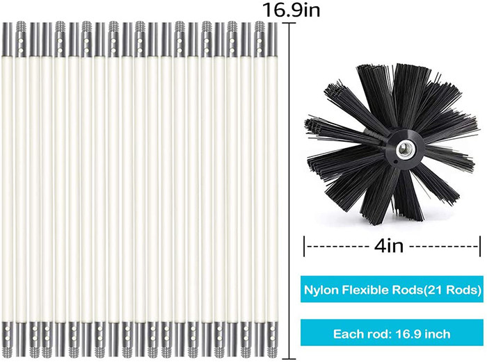 Lint Remover 30 Feet Chimney Cleaning Brush ISO9001 Dryer Vent Cleaning Brush