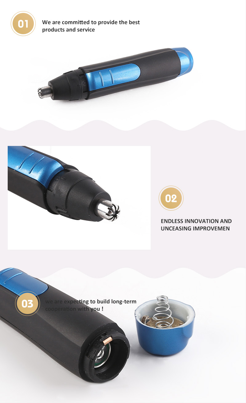 Travel Nose Hair Trimmer With ABS Shell Battery Powered Portable Design 1XAA R6