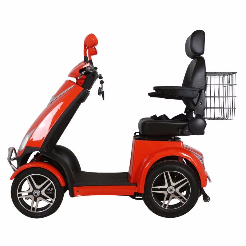 Brushless Gearless Motor 48V-60V 20AH 500W 4 Wheel Electric Mobility Scooter with Drum Brake
