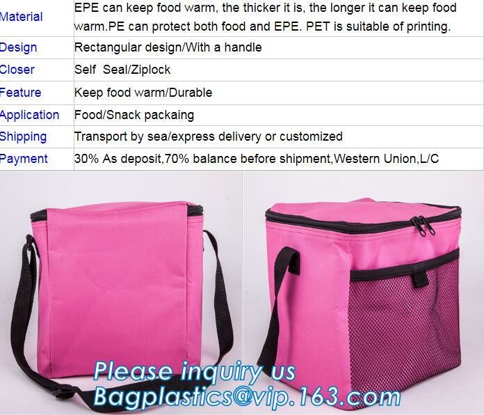 cooler bag waterproof oxford shoulder bag ice pack thermal picnic lunch box vehicle insulation bag for meal drinks pack