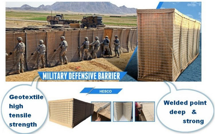Flexible 5.0 Mm Mesh Wire Welded Defensive Barrier Easy Assembly Black Military Solution