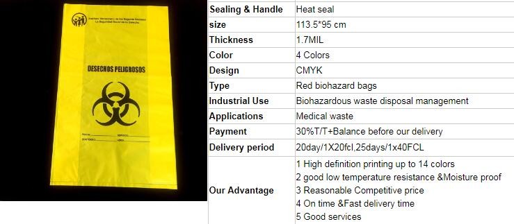 Laboratory Medical biohazard lab plastic specimen transport bag with double pouches, embossed reclosable biohazard speci